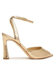 MICHAEL Michael Kors Sandały Rosie High 40S6RSHS1M Złoty. Żółte sandały MICHAEL Michael Kors, bez wzorów, z materiału, bez obcasa, na słupku, bez zapięcia. Za 537,99 zł.