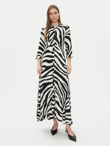 YAS Sukienka koszulowa Savanna 26022663 Beżowy Loose Fit. Brązowe kombinezony YAS, s, bez wzorów, bez kołnierzyka, bez ramiączek, koszulowe. Za 349,99 zł.