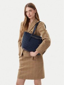 MICHAEL Michael Kors Torebka Jet Ser 30S6GTVT6B Granatowy. Niebieskie shopper bag MICHAEL Michael Kors, bez wzorów, ze skóry, bez dodatków. Za 761,99 zł.