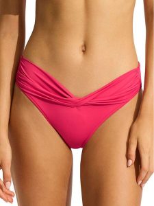 Seafolly Dół od bikini S. Collective 44320-942 Różowy. Czerwone bikini Seafolly, bez wzorów, z syntetyku. Za 169,99 zł.
