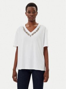 Liu Jo T-Shirt WA5146 JS923 Biały Regular Fit. Białe t-shirty Liu Jo, l, bez wzorów, z bawełny, bez kołnierzyka, bez ramiączek. Za 259,99 zł.