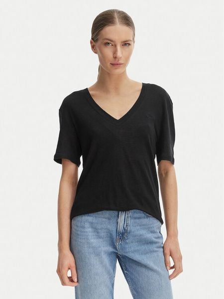 BOSS T-Shirt C_Ela_1 50538645 Czarny Oversize. Czarne t-shirty Boss, s, bez wzorów, ze lnu, bez kołnierzyka, bez ramiączek. Za 196,99 zł.