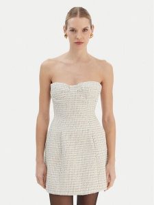 Bardot Sukienka koktajlowa Florine 60134DB Écru Slim Fit. Sukienki Bardot, bez wzorów, z syntetyku, wizytowe, bez kołnierzyka, bez ramiączek. Za 689,99 zł.