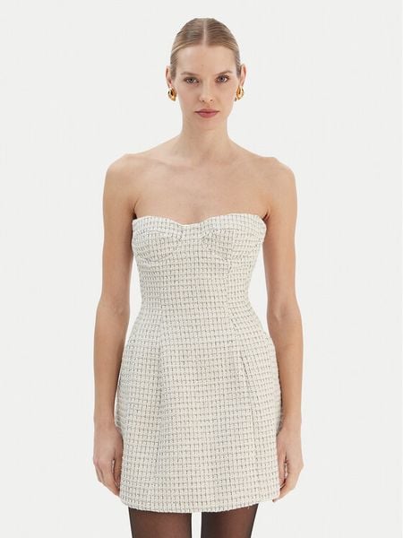 Bardot Sukienka koktajlowa Florine 60134DB Écru Slim Fit. Sukienki Bardot, bez wzorów, z syntetyku, wizytowe, bez kołnierzyka, bez ramiączek. Za 689,99 zł.