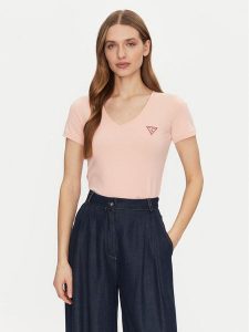 Guess T-Shirt W2YI45 J1314 Pomarańczowy Slim Fit. Brązowe t-shirty Guess, xl, z aplikacjami, z bawełny, bez kołnierzyka, bez ramiączek. Za 79,99 zł.