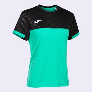 Koszulka do tenisa z krótkim rekawem damska Joma SHORT SLEEVE T- SHIRT. Czarne t-shirty JOMA, xs, bez wzorów, bez kołnierzyka, bez ramiączek. Za 89,00 zł.