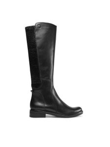 Caprice Oficerki 9-25513-41 Czarny. Czarne kozaki Caprice, bez wzorów, ze skóry, bez obcasa, na płaskiej podeszwie, bez zapięcia. Za 719,99 zł.