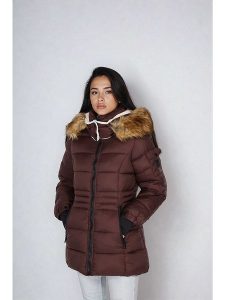 Steve Madden Kurtka zimowa w kolorze brązowym rozmiar: XS. Brązowe kurtki Steve Madden, na zimę, xs, bez wzorów, z puchu, bez kaptura. Za 173,99 zł.