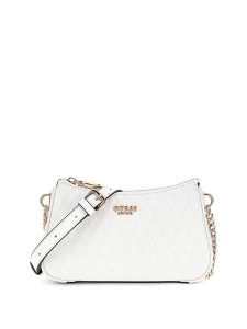 Guess Torebka HWGG96 26720 Biały. Białe listonoszki Guess, z aplikacjami, ze skóry, bez dodatków. Za 599,99 zł.