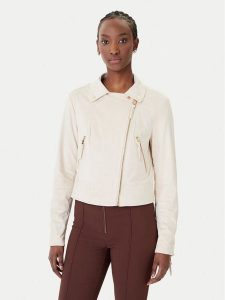 Rinascimento Kurtka przejściowa CFC0124660003 Écru Regular Fit. Kurtki Rinascimento, l, bez wzorów, ze skóry, bez kaptura. Za 429,99 zł.