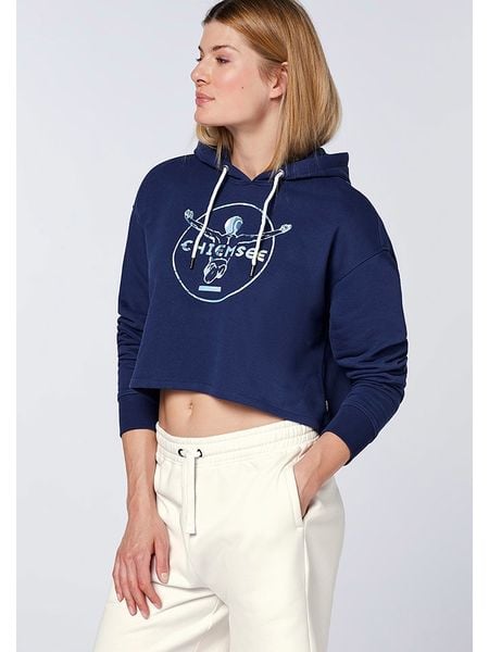Chiemsee Bluza "Sadra" w kolorze granatowym rozmiar: XS. Niebieskie bluzy Chiemsee, xs, bez wzorów, z kapturem. Za 65,54 zł.