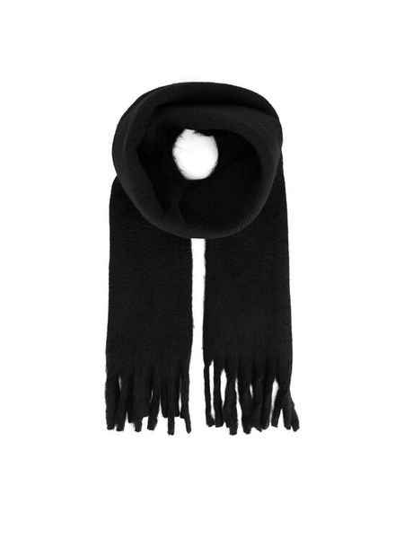 Jenny Fairy Szal 4W4-001-AW24 Czarny. Czarne rękawiczki Jenny Fairy, bez wzorów, z poliesteru. Za 69,99 zł.