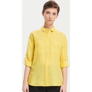Lniana koszula - Żółty. Koszule marki Reserved. Za 119,99 zł.