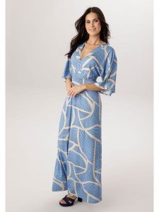 Aniston Sukienka w kolorze błękitno-białym rozmiar: 48. Niebieskie sukienki Aniston, bez wzorów, bez kołnierzyka, bez ramiączek, maxi. Za 217,99 zł.