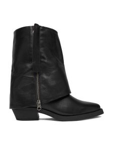 G-Star Raw Botki EO-YAGMUR-25FW30 Czarny. Czarne botki G-Star Raw, bez wzorów, ze skóry, bez obcasa, na słupku, bez zapięcia. Za 499,99 zł.