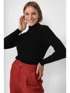 Perfect Cashmere Kaszmirowy golf "Elly" w kolorze czarnym rozmiar: L. Czarne golfy Perfect Cashmere, bez wzorów, z kaszmiru. Za 484,31 zł.