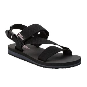 Sandały turystyczne damskie Jack Wolfskin Urban Entdeckung Belt. Czarne buty trekkingowe Jack Wolfskin, bez wzorów, bez obcasa, bez zapięcia. Za 159,99 zł.