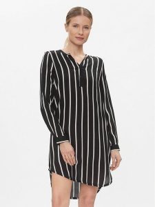 Kaffe Sukienka koszulowa Marana 10551803 Czarny Relaxed Fit. Czarne kombinezony Kaffe, bez wzorów, z wiskozy, bez kołnierzyka, bez ramiączek. Za 279,99 zł.
