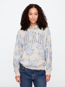GAP Bluza w kolorze błękitno-kremowym rozmiar: XL. Brązowe bluzy GAP, xl, bez wzorów, z kapturem. Za 131,74 zł.