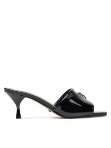 Guess Klapki FLJLUS PAF03 Czarny. Czarne klapki Guess, z aplikacjami, ze skóry, bez obcasa. Za 379,99 zł.