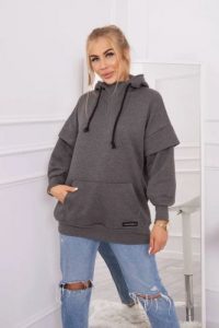 Bluza ocieplana z półgolfem grafitowa. Szare bluzy KESI, l, bez wzorów, z bawełny, bez kaptura. Za 238,37 zł.