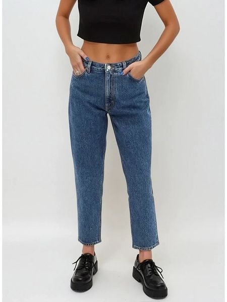 Monki Dżinsy - Regular fit - w kolorze niebieskim rozmiar: W27. Niebieskie jeansy Monki, bez wzorów, z podwyższonym stanem. Za 65,69 zł.