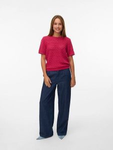 Vero Moda Sweter "Jaqueline" w kolorze różowym rozmiar: XS. Różowe swetry oversize Vero Moda, xs, bez wzorów, ze splotem, bez ramiączek. Za 69,99 zł.