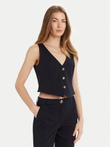 Marella Kamizelka Camper 2513911034 Granatowy Slim Fit. Niebieskie kamizelki Marella, bez wzorów, z wiskozy, bez kołnierzyka, bez ramiączek, bez kaptura. Za 369,99 zł.