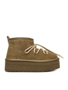 DeeZee Śniegowce W23Q11482 Khaki. Brązowe buty zimowe DeeZee, z materiału, bez obcasa, bez zapięcia. Za 349,99 zł.
