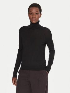 BOSS Golf Frizani 50548298 Czarny Slim Fit. Czarne golfy Boss, bez wzorów, z wełny. Za 489,99 zł.