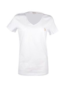 U.S. Polo Assn. Koszulka w kolorze białym rozmiar: L. Białe bluzki U.S. Polo Assn., l, bez wzorów, bez kołnierzyka, bez ramiączek. Za 79,03 zł.