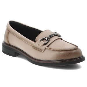 Mokasyny damskie Vinceza, skóra naturalna wsuwany fason klasyczne loafersy ozdobny detal metalowy niski stabilny obcas solidna podeszwa, beżowa, 3998. Brązowe półbuty VINCEZA, bez wzorów, ze skóry, bez obcasa, na obcasie, bez zapięcia. Za 159,00 zł.