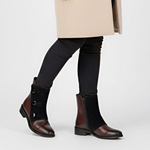 Bordowe Botki Maciejka Eleganckie Obuwie Damskie Zapinane Na Suwak. Czerwone botki Maciejka, na zimę, z aplikacjami, ze skóry, bez obcasa, na obcasie, bez zapięcia. Za 339,00 zł.