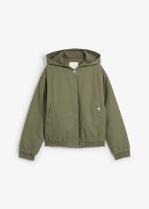 Kurtka outdoorowa z bawełny 100%. Zielone kurtki bonprix, bez wzorów, z bawełny, bez kaptura. Za 269,99 zł.