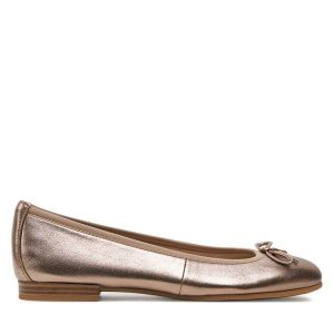 Baleriny Tamaris. Brązowe balerinki Tamaris, bez wzorów, bez obcasa, bez zapięcia. Za 189,99 zł.