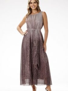Sukienka Model A703 Brown - awama. Brązowe sukienki Awama, na imprezę, l, bez wzorów, z dzianiny, eleganckie, bez kołnierzyka, plus size, bez ramiączek, maxi, dopasowane. Za 682,16 zł.