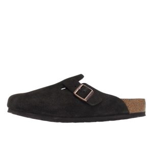 Sandały Birkenstock Boston Etroite brązowe. Brązowe sandały Birkenstock, bez wzorów, ze skóry, bez obcasa, bez zapięcia. W wyprzedaży za 503,35 zł.