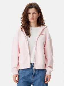 Tommy Jeans Bluza Script Logo DW0DW20303 Różowy Boxy Fit. Czerwone bluzy Tommy Jeans, xs, bez wzorów, z bawełny, bez kaptura. Za 379,99 zł.