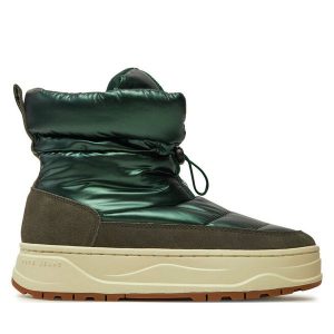 Śniegowce Pepe Jeans. Zielone buty zimowe Pepe Jeans, z jeansu, bez obcasa, bez zapięcia. Za 449,99 zł.