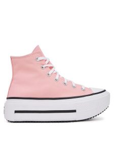 Converse Trampki Chuck Taylor All Star Lift Double Stack A15012C Różowy. Czerwone trampki Converse, bez wzorów, z materiału, bez zapięcia. Za 359,99 zł.