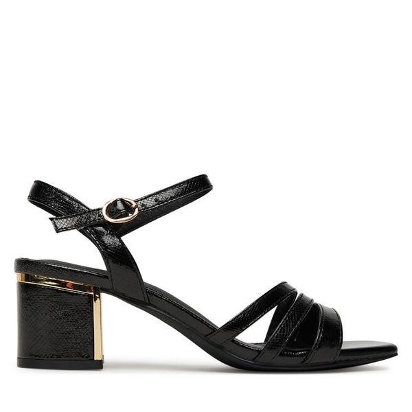 Sandały Lasocki. Czarne sandały Lasocki, bez wzorów, bez obcasa, na słupku, bez zapięcia. Za 189,99 zł.