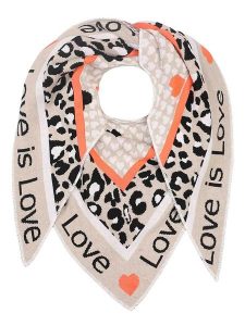 Zwillingsherz Chusta trójkątna "Love is Love" w kolorze beżowym - 200 x 130 cm rozmiar: onesize. Brązowe apaszki i chusty Zwillingsherz, bez wzorów, z bawełny. Za 158,10 zł.