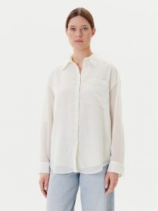 Calvin Klein Koszula LV044B902G Écru Regular Fit. Koszule Calvin Klein, m, bez wzorów, z syntetyku, bez kołnierzyka, bez ramiączek. Za 209,99 zł.