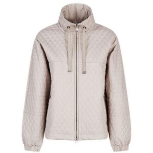 Kurtka GEOX W MELEDA Nago. Brązowe kurtki Geox, bez wzorów, z tkaniny, bez kaptura. Za 487,99 zł.