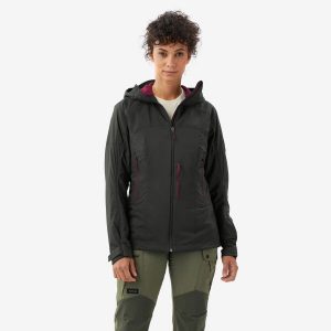 Kurtka turystyczna damska MT900 Softshell. Zielone kurtki SIMOND, m, bez wzorów, z materiału, bez kaptura. Za 349,99 zł.