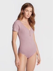 Brave Soul Body LBS-544GEORGIAMA Fioletowy Regular Fit. Fioletowe body i gorsety Brave Soul, bez wzorów, z bawełny. Za 99,99 zł.
