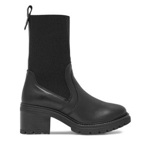 Botki Sergio Bardi. Czarne botki Sergio Bardi, bez wzorów, bez obcasa, na słupku, bez zapięcia. Za 174,99 zł.