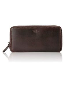 SPARWELL Skórzany portfel "Naomi" w kolorze brązowym - 20 x 10,5 x 4 cm rozmiar: onesize. Brązowe portfele SPARWELL, bez wzorów, z materiału. Za 100,99 zł.