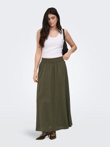 ONLY Spódnica w kolorze khaki rozmiar: XS. Brązowe spódnice ONLY, xs, bez wzorów, z bawełny, maxi. Za 70,41 zł.