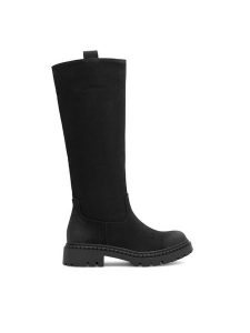 Jenny Fairy Kozaki Marcelle WS6102-09 Czarny. Czarne kozaki Jenny Fairy, bez wzorów, z syntetyku, bez obcasa, na płaskiej podeszwie, bez zapięcia. Za 139,99 zł.